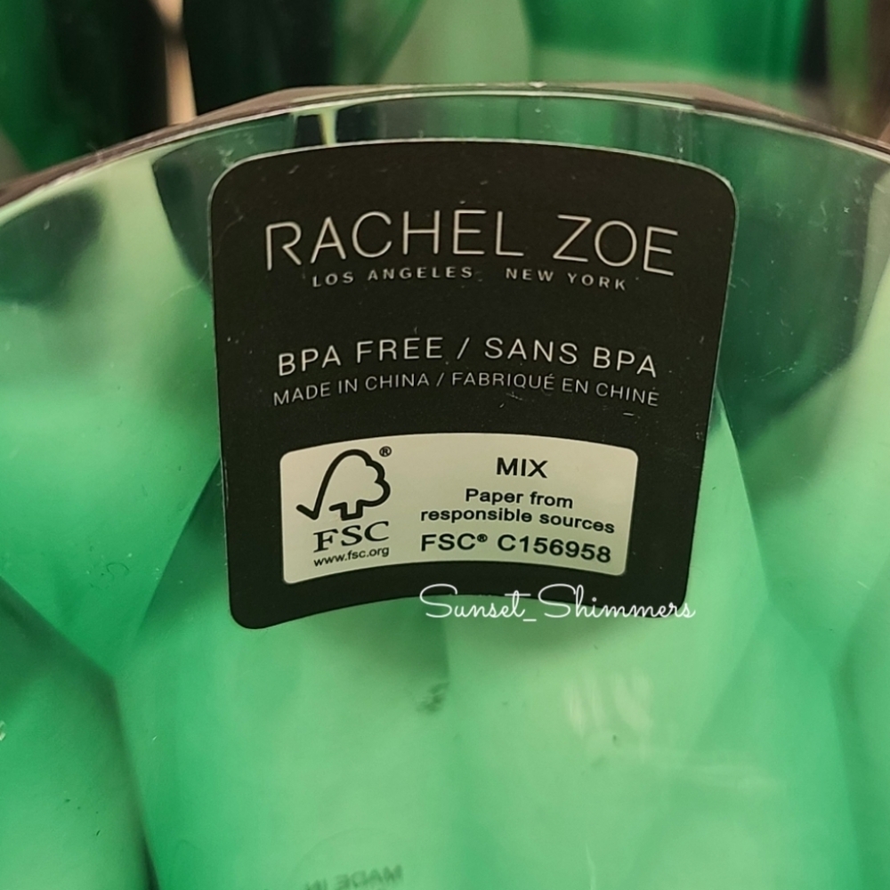 4pc Rachel Zoe Emerald Green Acrylic Crystal Tumbler Drink Glass Set Christmas - Picture 3 of 5